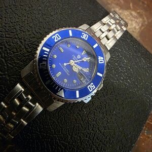 Vintage Croton Blue and Silver Watch